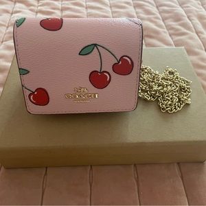 Coach Heart Cherry mini wallet and Chain/Charm Set
